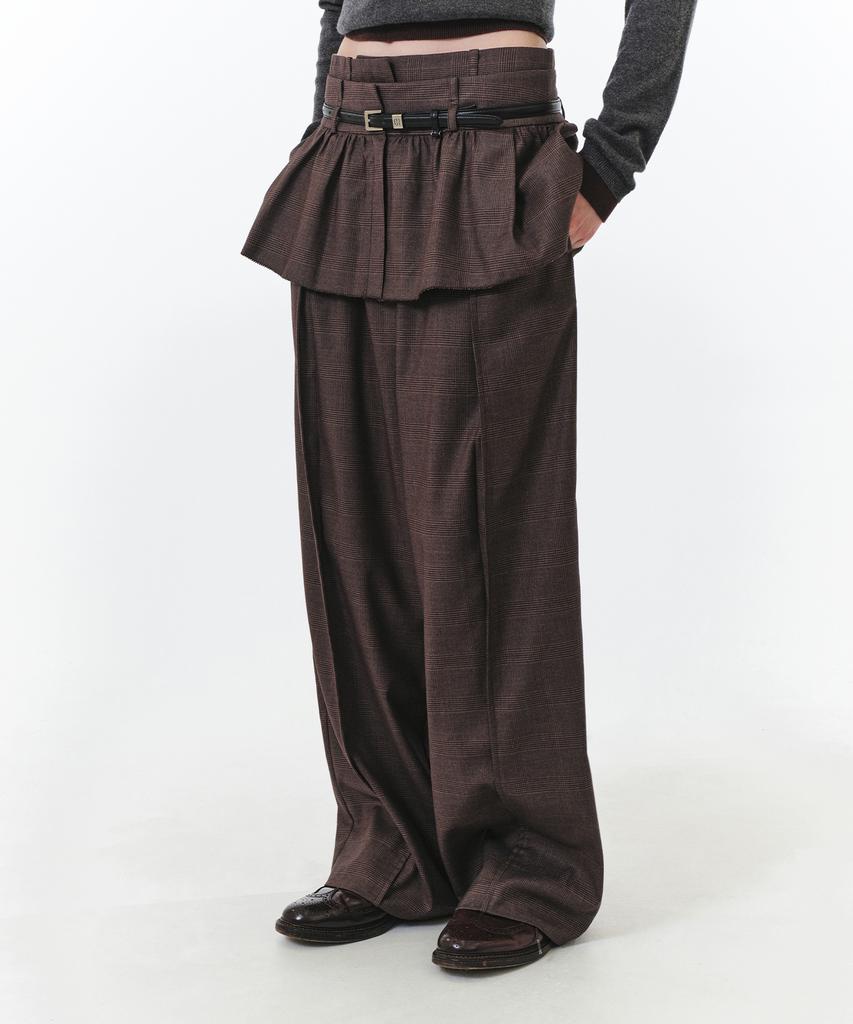 GROVE Marina Pants (Brown Check)