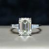 925 Sterling Silver Emerald Cut Create Wedding Engagement Ring High Jewelry