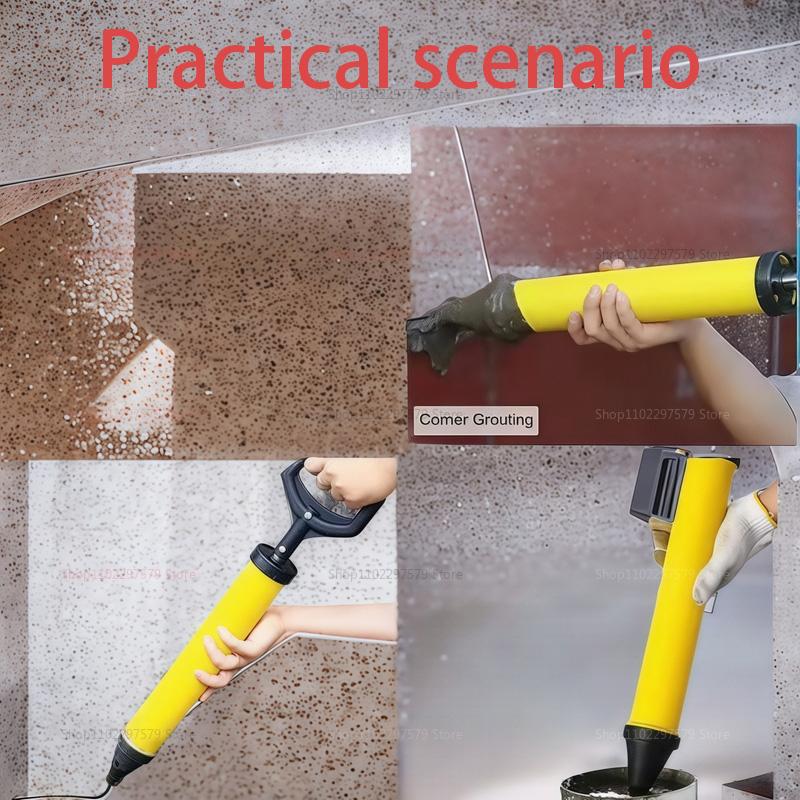Applicator Caulking Gun With 4 Nozzles Hand Tools Grouting Gun Cement Lime Pump Grouting Mortar Sprayer Grout Filling Tools