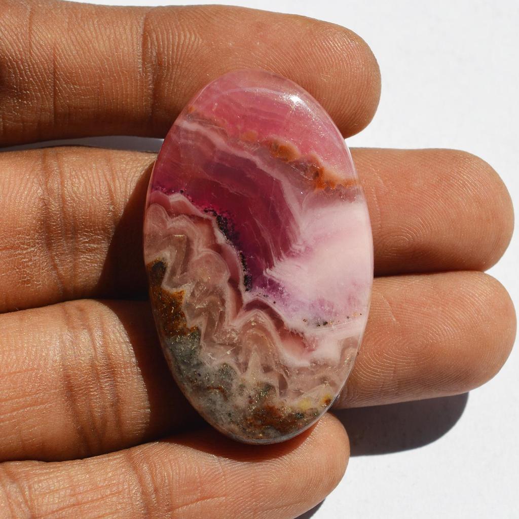 70 карат натуральный кобальтовый кальцит драгоценный камень кабошон, полудрагоценный камень высшего качества россыпью, камень для изготовления ювелирных изделий 43x26x6.7 MM