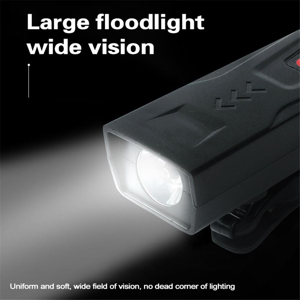 2 In 1 Usb Rechargeable Bike Light Front Bicycle Horn Set Waterproof Front Light For Outdoor Sports