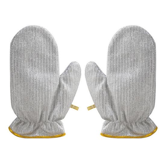 2/5Pcs Dishwashing Gloves Grid Weaving Technology Reusable Kitchen Cleaning Gloves Utensils Counters Tableware