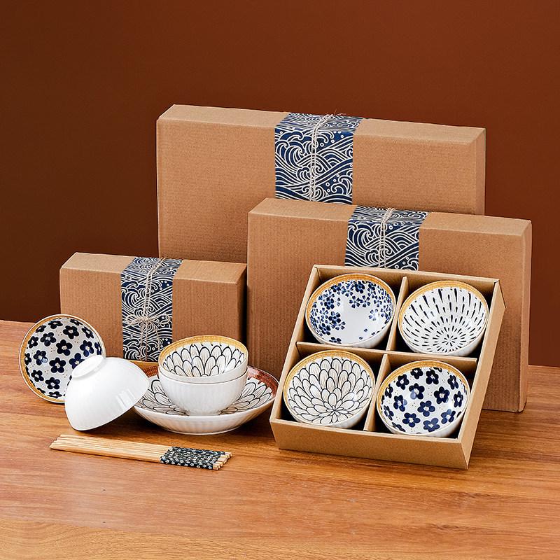 Japanese Ceramic Wedding Gift Set: Bowl & Chopstick with Gift Box - Perfect for Lucky Draws and Employee Gifts