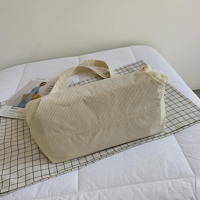 Large Canvas Tote Bag With Zipper Closure For University And Casual Use