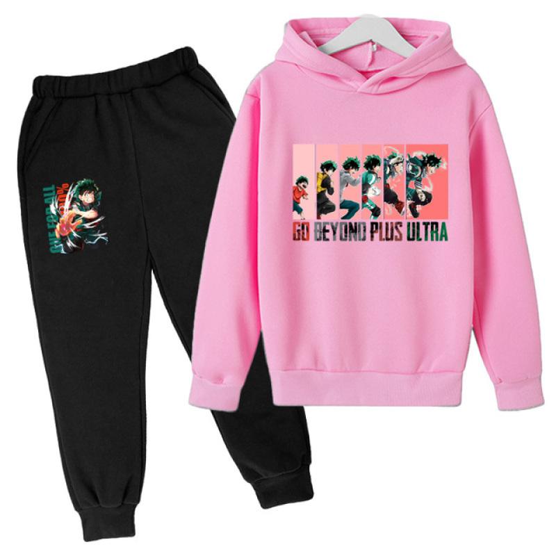 Kids Sportswear Kids My Hero Academia Clothing Sets Baby Boy Girls Fashion Anime Suits Cartoon Hoodie Sweater+pants