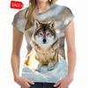 Летняя футболка с 3D-принтом животного волка, женская мужская, с коротким рукавом, футболки, уличная одежда Харадзюку, футболки оверсайз Y2k, одежда для девочек
