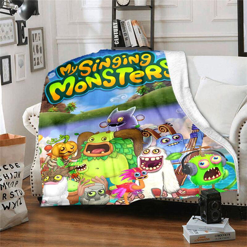 1pc Blanket My Singing Monsters1 Print Design, Lightweight Blanket for Sofa, Bed- Soft &Warm, Gift for All Seasons like Christmas, Halloween