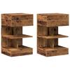 VidaXL Tables de chevet 2 pcs vieux bois 40x35x65 cm bois d’ingénierie, meuble de chevet, table d'appoint, armoire de lit, 856749