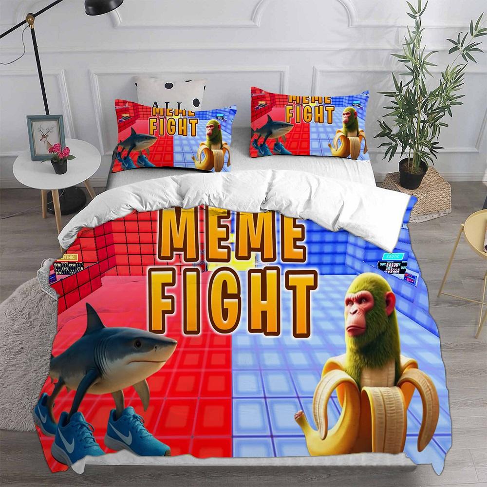 Ai Italian Brainrot Tung Tung Sahur Bedding Sets Comforter Quilt Bed Cover Duvet Cover Pillow Case 2-3 Pieces Sets Home Decor
