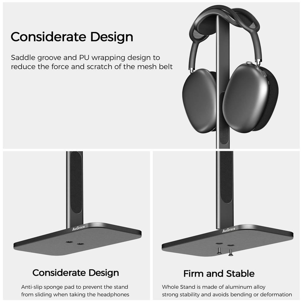 MaGrnce Умная подставка для сна для Airpods Max, Алюминиевая подставка для наушников с режимом гибернации, для хранения и демонстрации наушников дома, в игровой комнате или