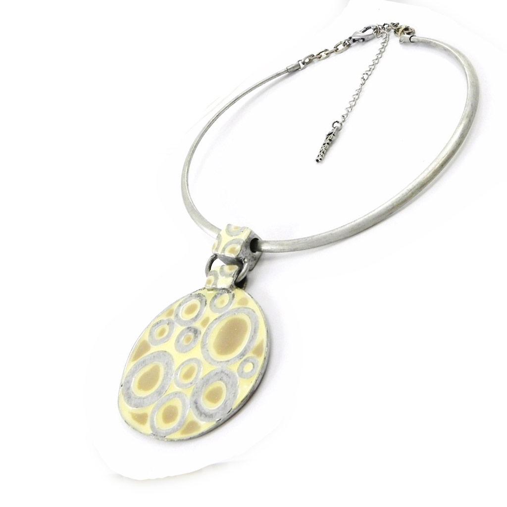 Les Trésors De Lily [E0684] - Beige 'Mimosas' Designer Necklace