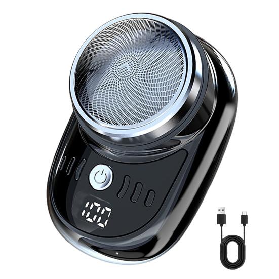 Мужская электробритва, аккумулятор, дисплей, USB перезаряжаемая мини-роторная бритва для путешествий, портативный беспроводной триммер для волос, инструмент для удаления бороды, подарок парню