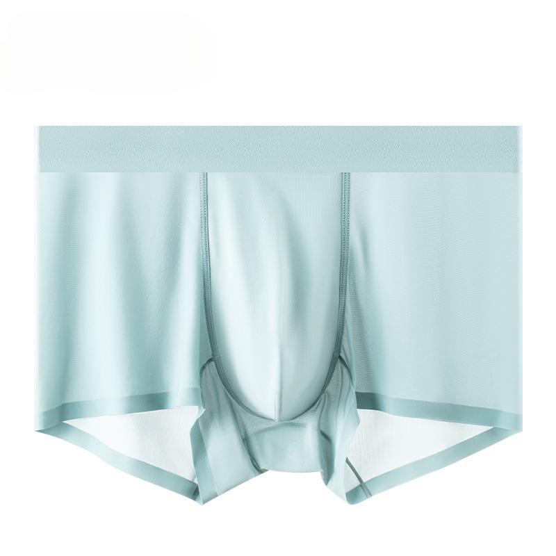 Ультратонкие трусы-боксеры Ice Silk, мужские полупрозрачные бесшовные сексуальные мужские шорты-боксеры размера плюс L-4XL