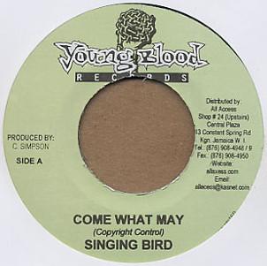 7-дюймовая пластинка SINGING BIRD / GHOST - Come What May / Honey NONE Young Blood Rec Ямайка Регги, Ска и Даб Б/У