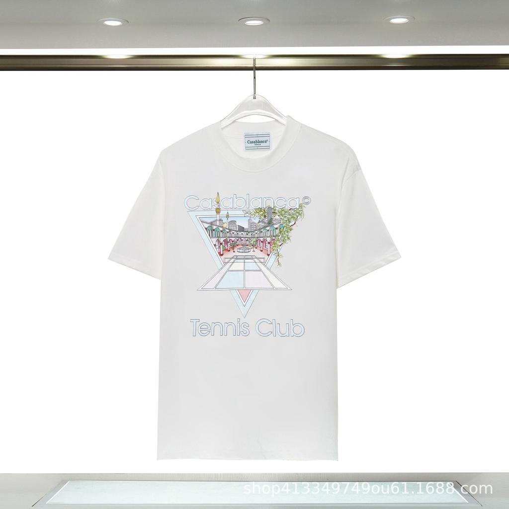 Casablanca 23 spring and summer new fantasy gate starry sky castle casa letter logo short-sleeved couple T-shirt