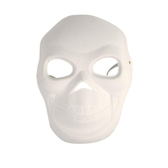 MégaCréa DIY - Masque enfant tête de mort + élastique 21,5 x 16 cm