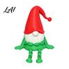 Creative Christmas Gifts 3D Printed Gnome Figurine with Movable Joints Small Flexible Leg Plush Toy Statue Santa Hat for Shelf Office Desk,