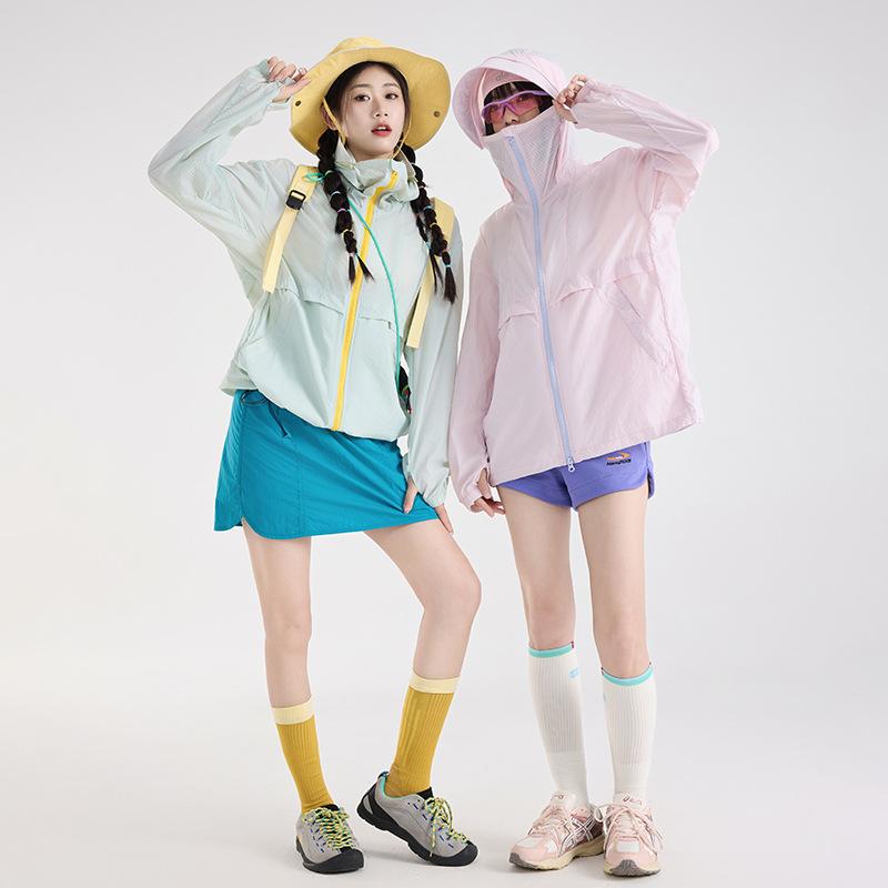 Mountain sunscreen clothing for women, small UV protection, light and thin loose and breathable men's sunscreen clothing can store skin clothing