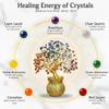 Shui 7 Chakra Crystal Tree with Golden Money Bag Base/Natural Gemstone Decorative Showpiece Bonsai Tree for Home & Office Décor