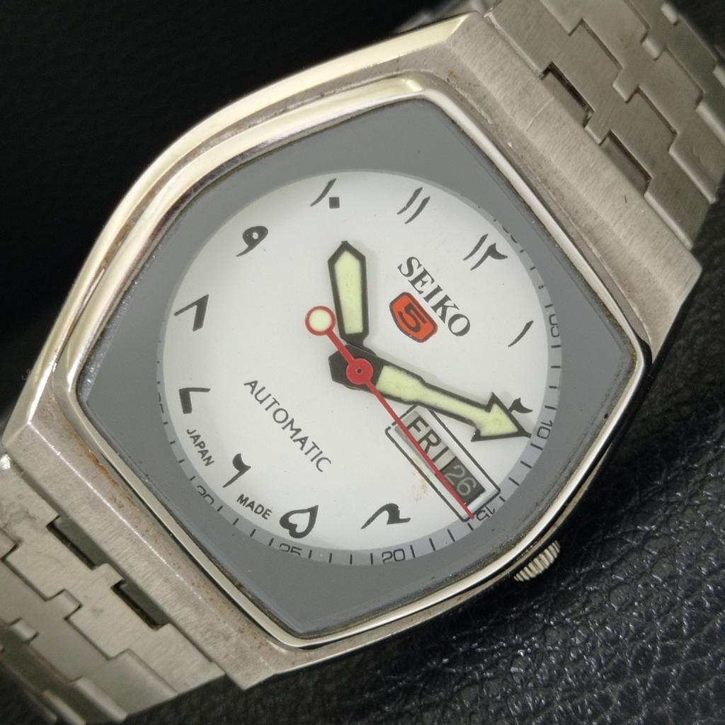 ОРИГИНАЛЬНЫЕ ВИНТАЖНЫЕ МУЖСКИЕ АВТОМАТИЧЕСКИЕ ЧАСЫ SEIKO 5 6119C ЯПОНИЯ С БЕЛЫМ ЦИФЕРБЛАТОМ a702463-5