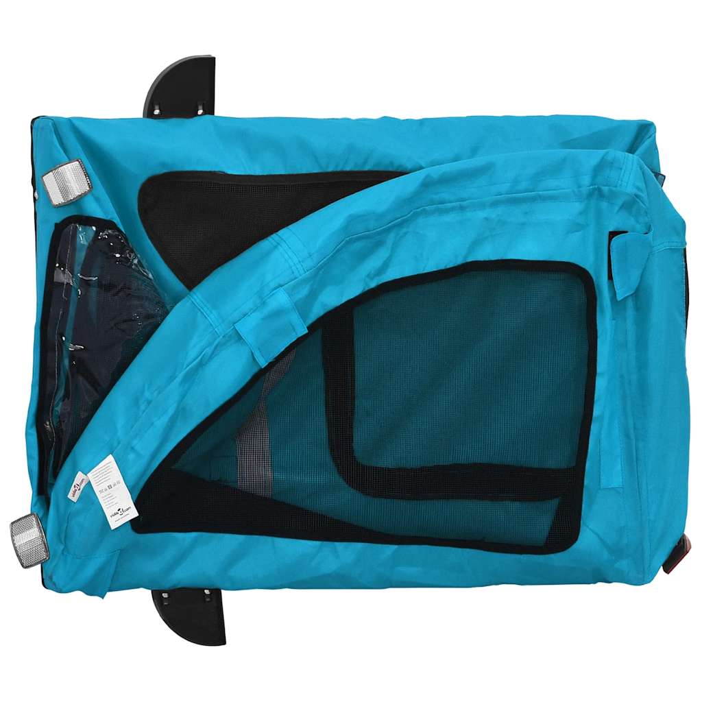 Bicycle Trailer for Dogs Blue Oxford Fabric and Iron