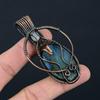 Labradorite & Moonstone Gemstone Handmade Pure Copper Wire Wrap Pendant For Women