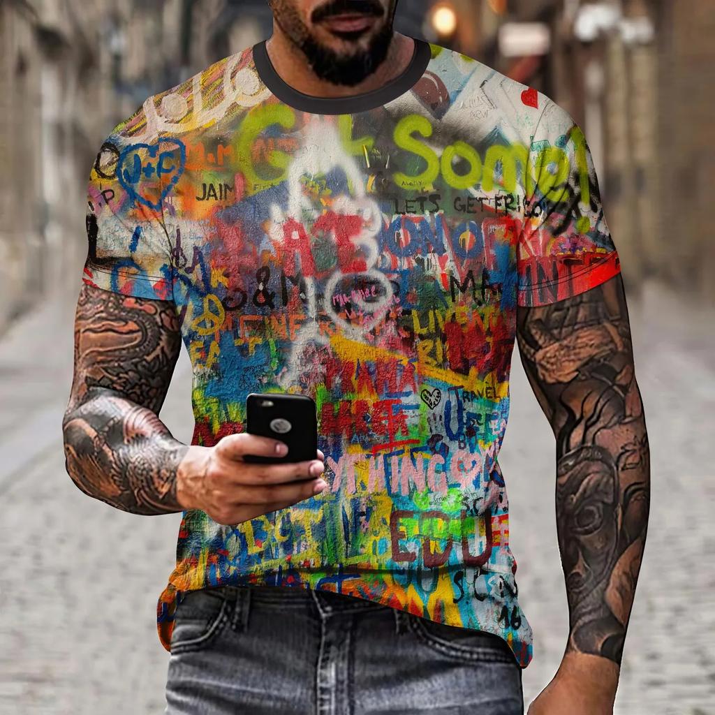 New Summer Retro Men's T-shirt 3D Printed Holiday Popular Outdoor Short Sleeve Fashion