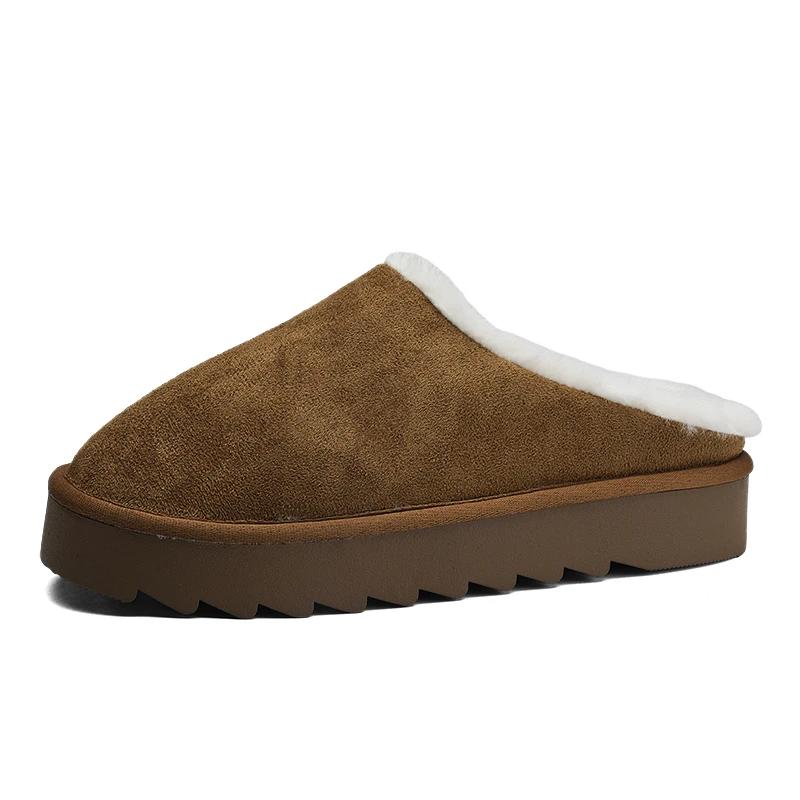 Модные парные тапочки для мужчин и женщин, зимние плюс бархатные теплые тапочки для дома, многоцветные, удобные, с толстой подошвой, мужские тапочки