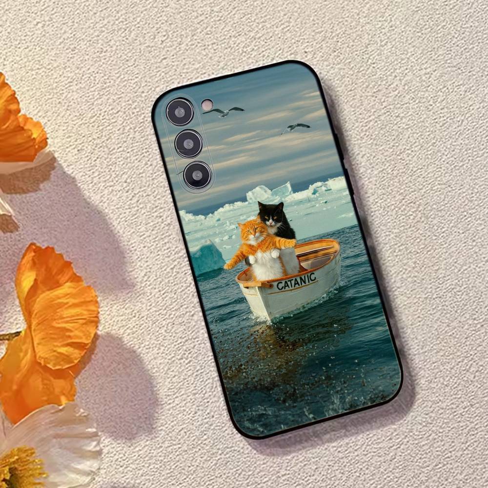 Кошачьи мемы F-Смешной милый чехол для телефона Samsung Galaxy A73,A72,A71,A70,A53,A52,A51,Мягкий силиконовый черный чехол