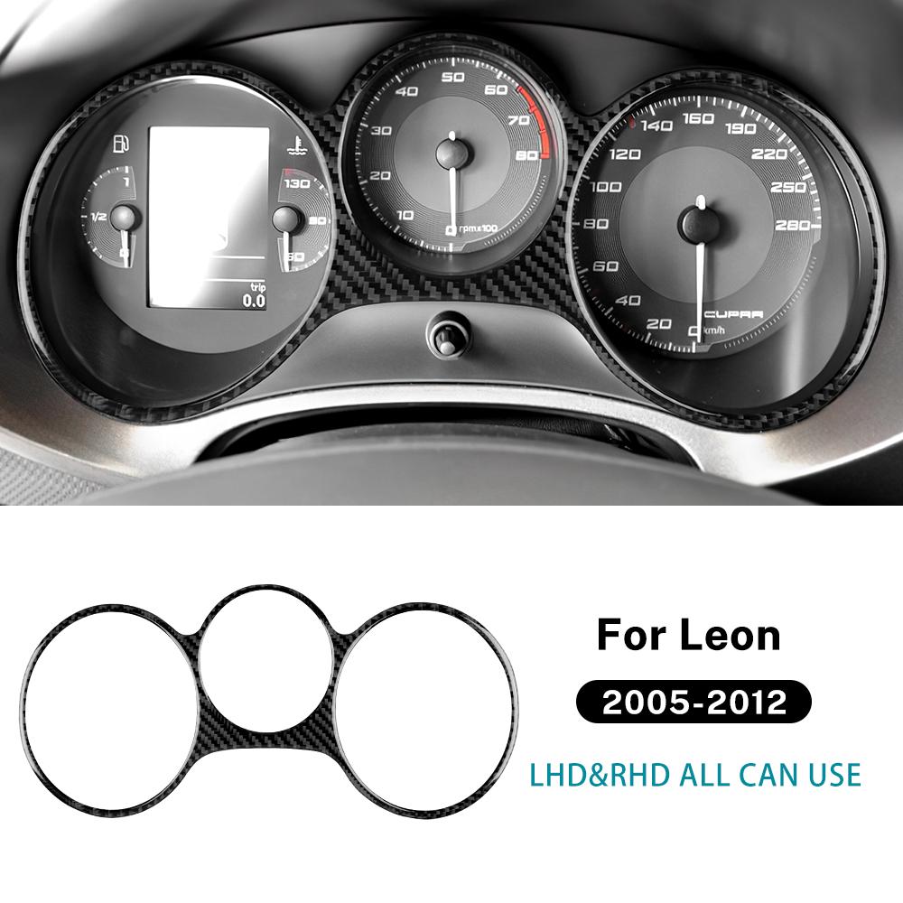 Настоящая наклейка из мягкого углеволокна для Seat Leon 2005 2006 2007 2008 2009 2010 2011 2012, отделка приборной панели автомобиля, спидометра