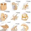 Ingemark 27 Styles Unique Exaggerated Big Flower Starfish Moon Rings Women Punk Geometric Adjustable Finger Ring Grunge Jewelry