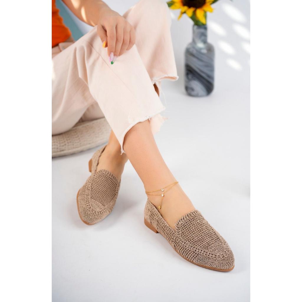 Женские вязаные балетки Женская обувь Повседневная обувь Норка