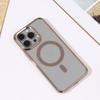 Новое для Apple 16PRO Магнитный чехол для телефона Позолоченный металлический держатель для линзы для IPhone15 Высокопрозрачный ПК-чехол