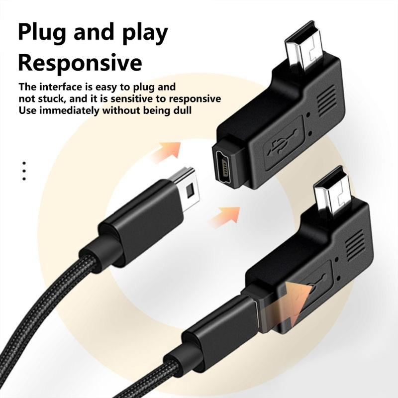 Угловой мини-адаптер-удлинитель USB 5Pin под углом 90 градусов для зарядки и передачи данных в ограниченном пространстве