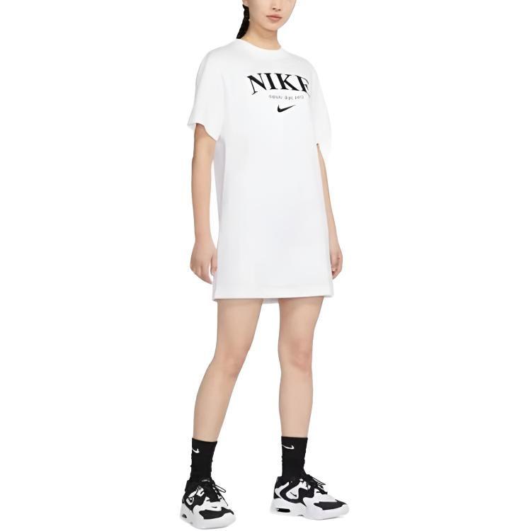Nike Женское платье с коротким рукавом Белое DX6312-100