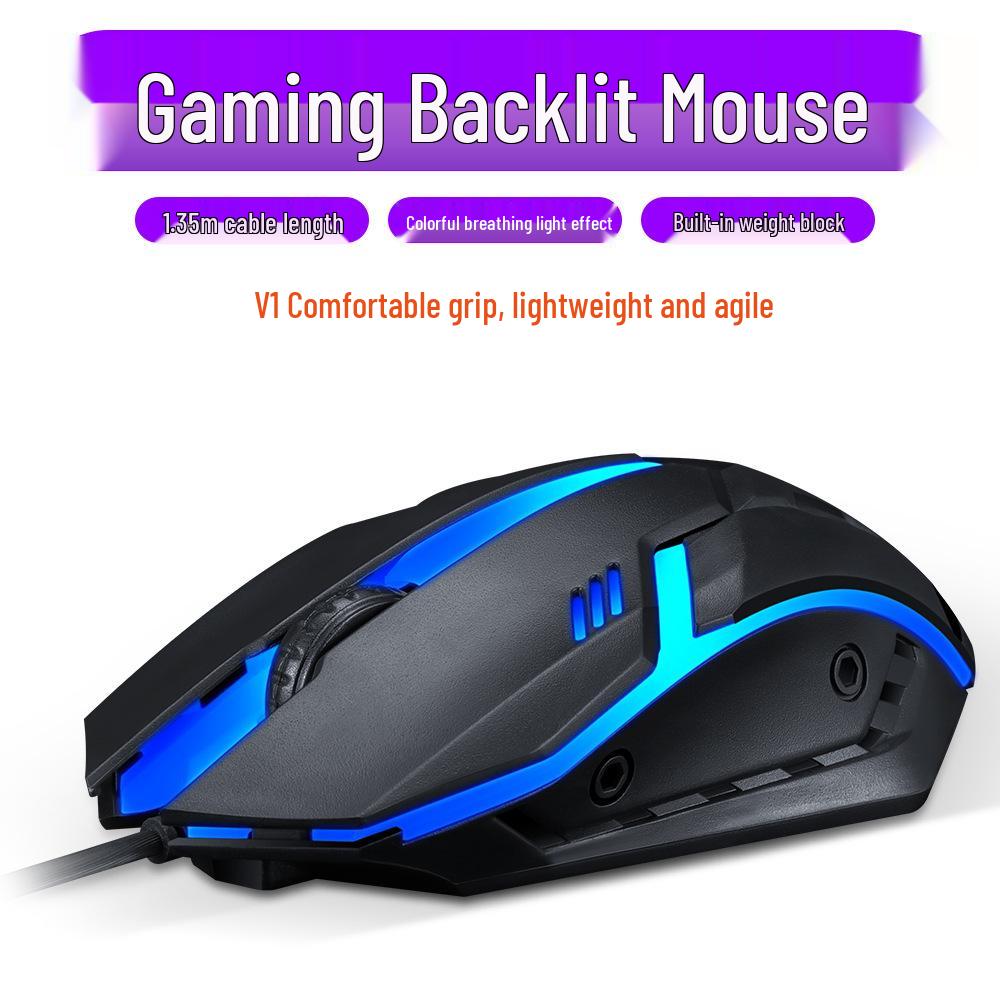 Проводная USB-мышь Thunderwolf V1 с подсветкой для настольного компьютера и ноутбука