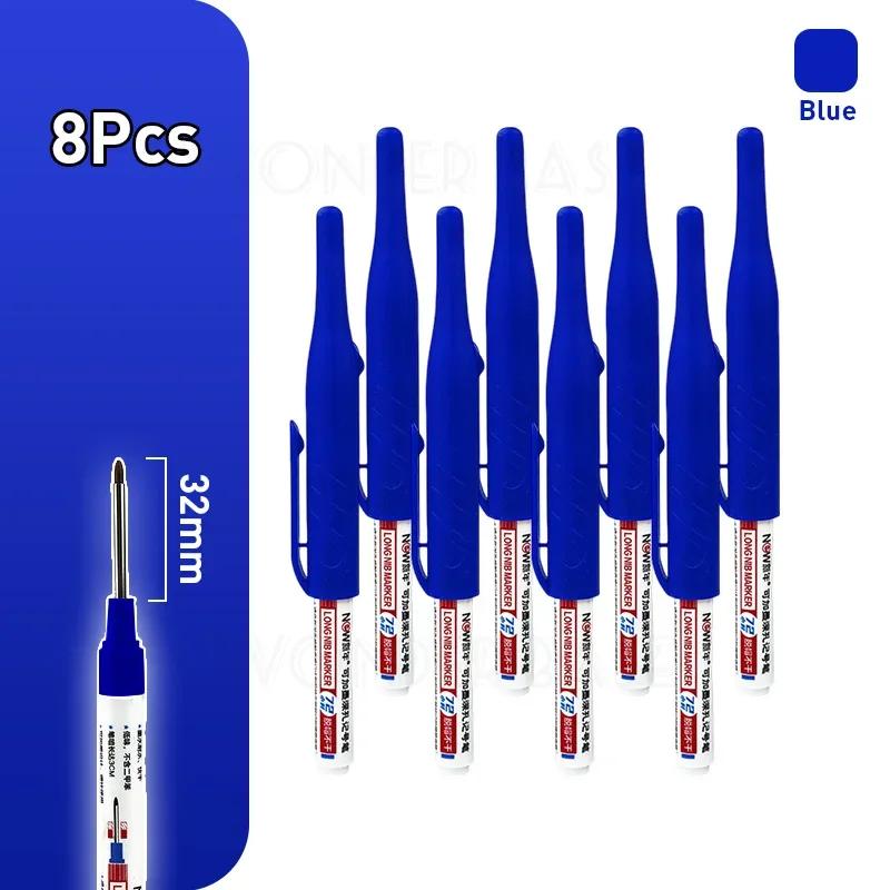 1-8Pcs 4 Colors 32mm Deep Hole Marker Pens Bathroom Waterproof Woodworking Tile Metal Multi-purpose Long Head Oil Markers Pen