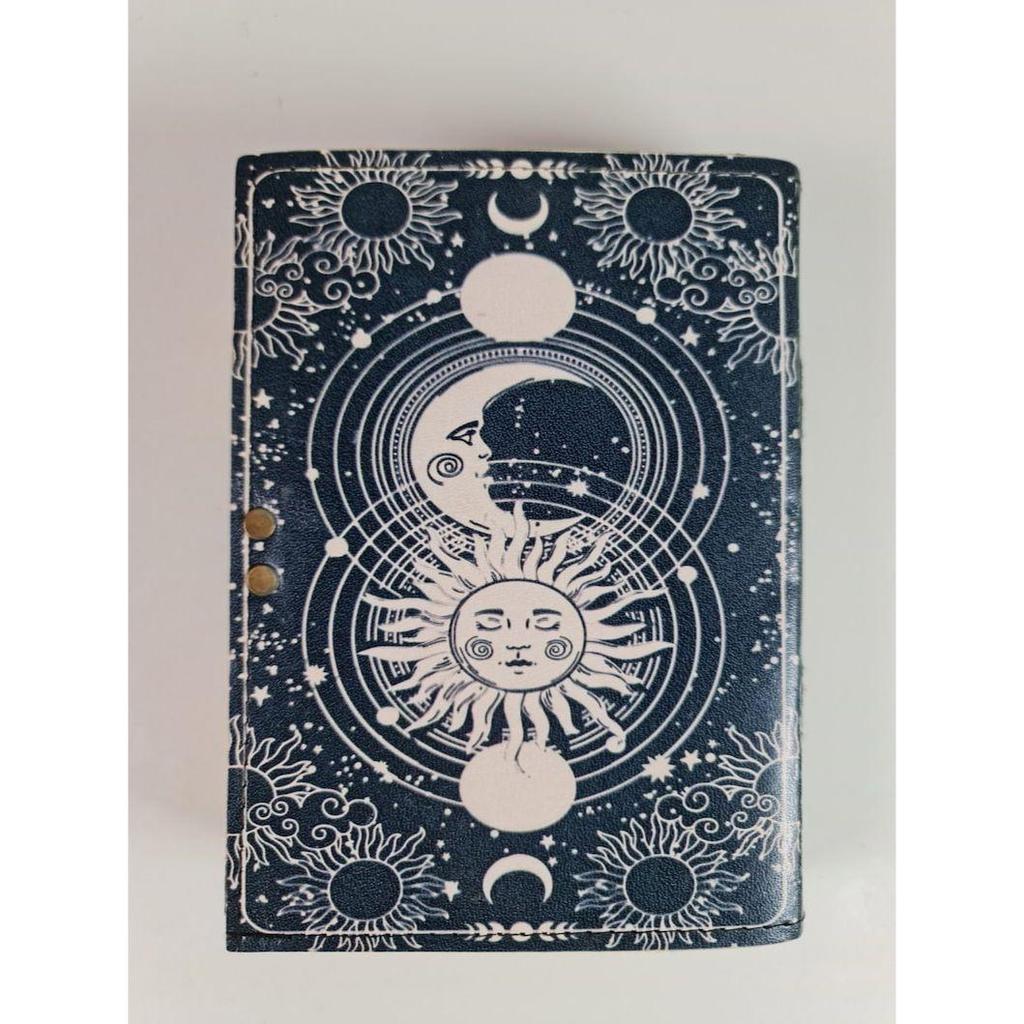 Винтажный кожаный журнал «Солнце и Луна», кожаный альбом для рисования, книга теней, гримуар «Солнце и луна», подарок для него, рождественский подарок, подарок на день отца