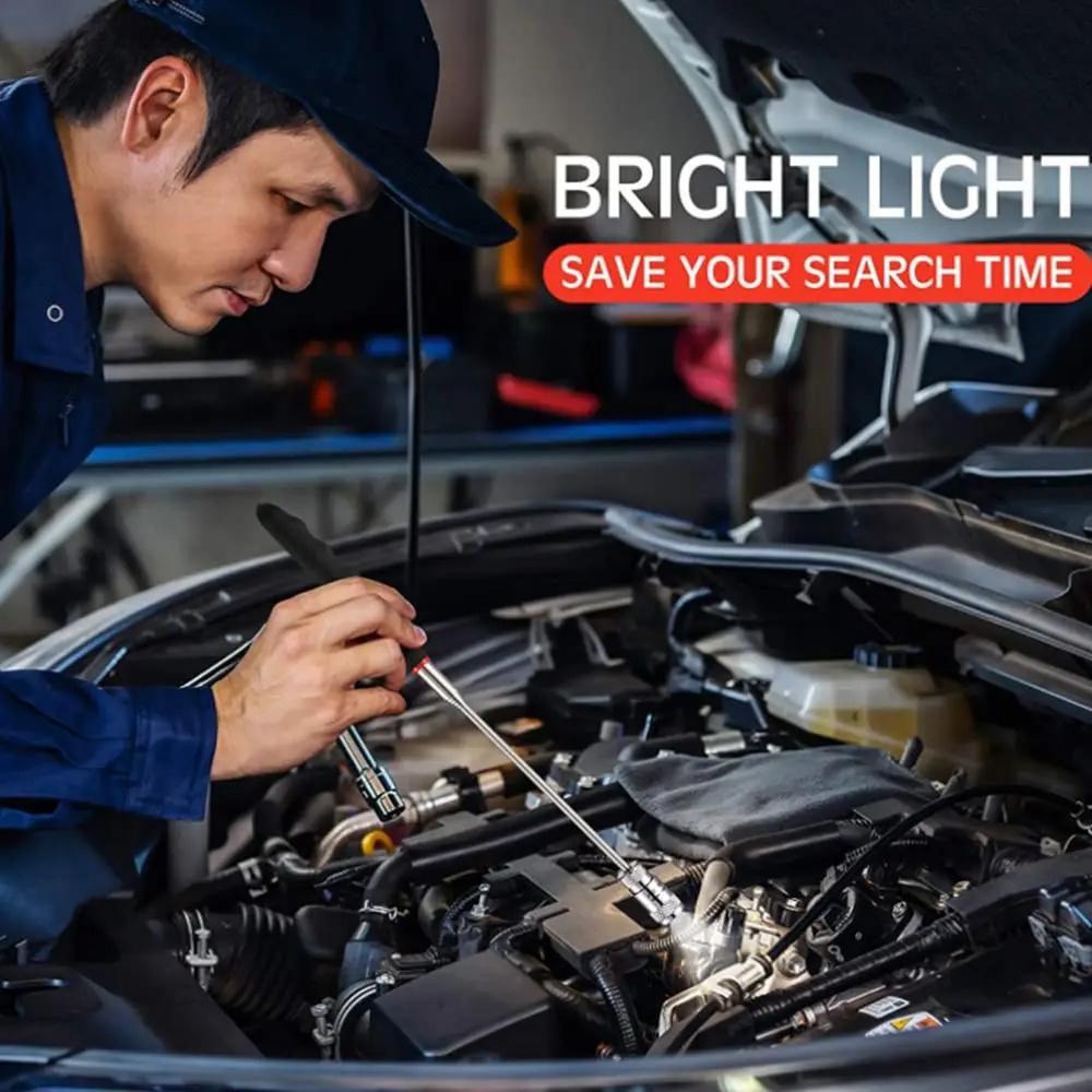 Новая длинная ручка, телескопическая магнитная палка, телескопические регулируемые магнитные захваты, магнитная телескопическая магнитная ручка со светодиодной подсветкой