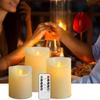 AnnTec LED Candle Light, 3-Piece Set with Realistic Flame-Like Flickering Light, Warm Light, Flameless, Safe, Energy-Saving, with Remote Control,