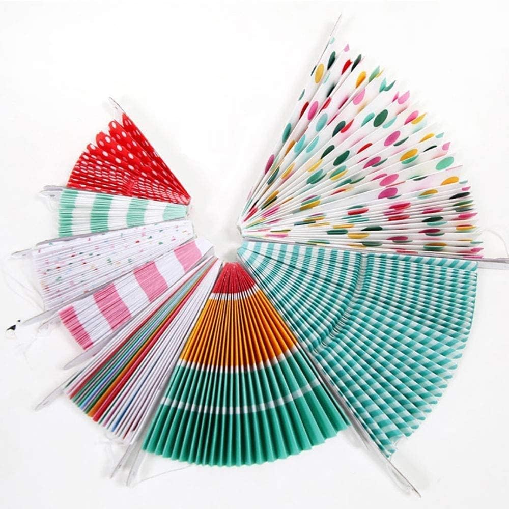 Hanging Paper Fans Party Set, Round Paper Fan Party Decoration, Set of 8 Decorative Flowers for Birthday Baby Boy Shower Graduation Wedding Classroom