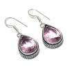 Pink Kunzite Gemstone 925 Sterling Silver Gift Jewelry Earring 1.50"