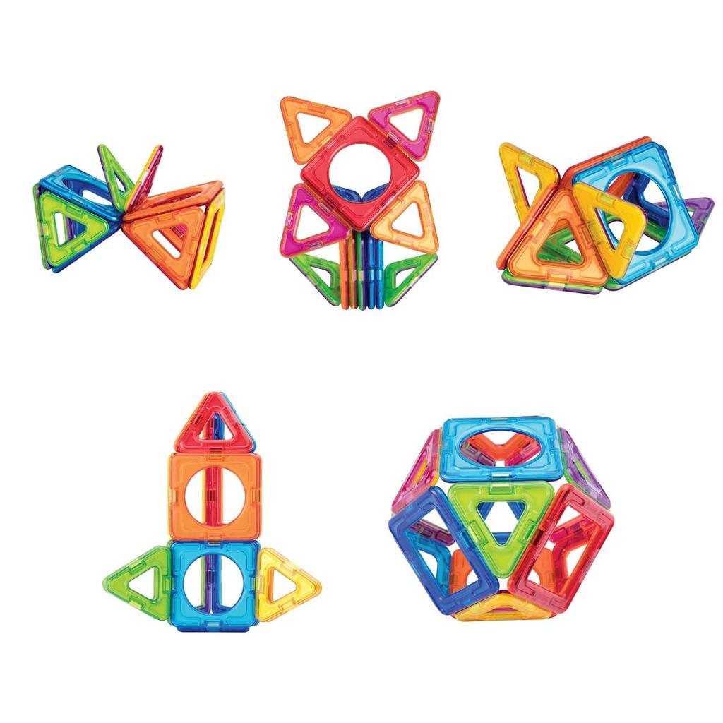BorneLund MAGFORMERS Basic Plus Set для детей от 3 лет и старше, развивающая игрушка, магнитный блок MF715013 [14 предметов]