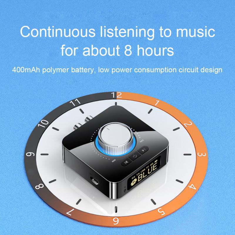 Bluetooth Receiver Transmitter LED BT 5.0 Stereo AUX 3.5mm Jack RCA Handsfree Call TF U-Disk TV Car Kit Wireless Audio Adapter 6