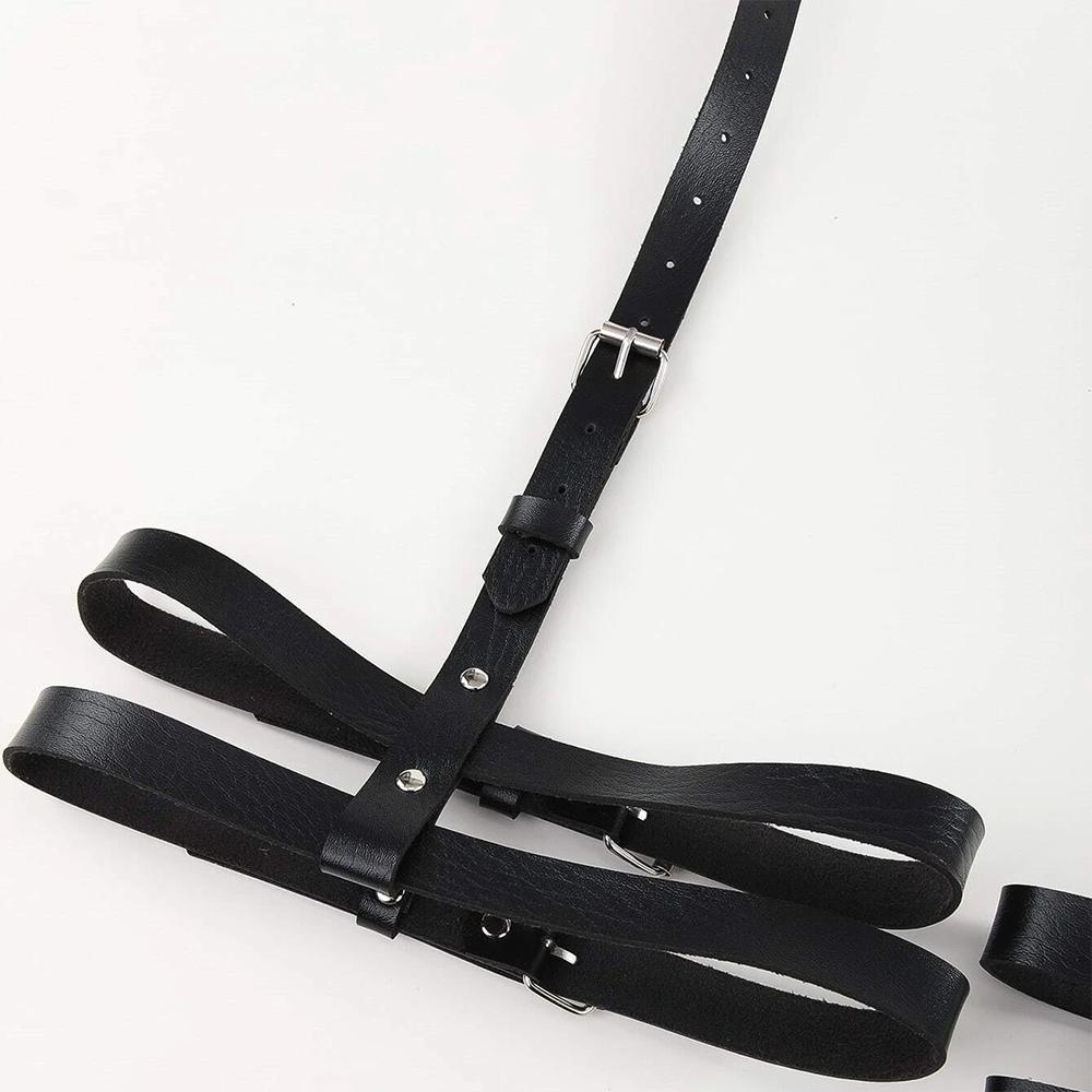 Женская модная подвязка, подвязка из искусственной кожи, декоративный ремень с шипами, регулируемая готическая подвязка, женское готическое белье, бондаж