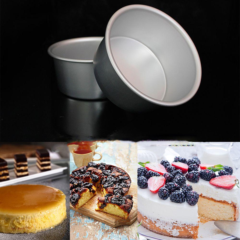 Bakeware Baking Tools Round Pattern Aluminum Alloy Die Cake Pan Tray Pudding Mold Fixed Bottom