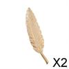 2xVintage Alloy Feather Leaf Shape Brooch Pin Wedding Corsage Breastpin