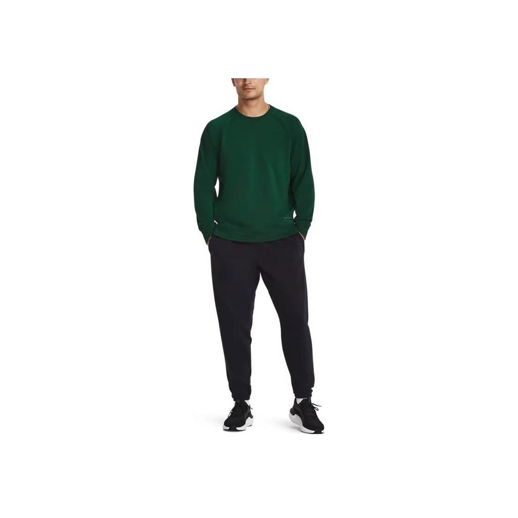 Under Armour Однотонный хлопковый трикотажный свитер с круглым вырезом для тренировок, мужской свитер, зеленый 1379685-322