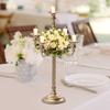 Elegant 5-Light Gold Candle Holder Set, 20 In Tall Wedding Candelabra, Floral Table Centerpiece for Formal Events & Party Decor