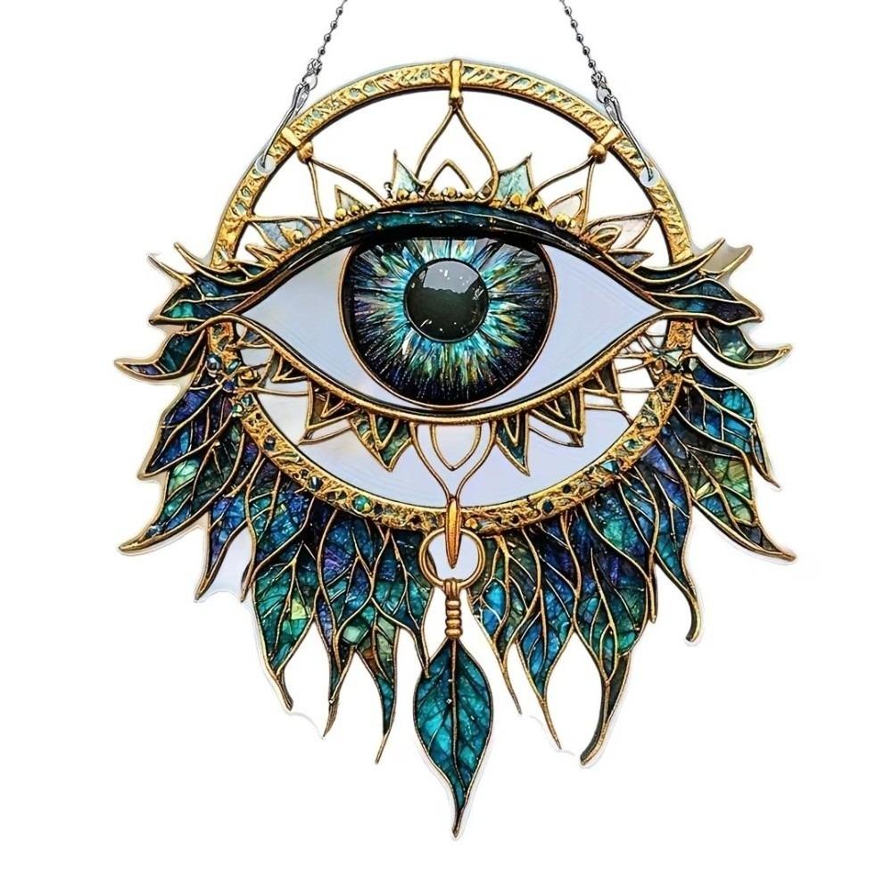 Eye Shape Evil Eye Decoration 2D Flat Hanging Pendant Wall Decoration Sun Catcher Garden Decor